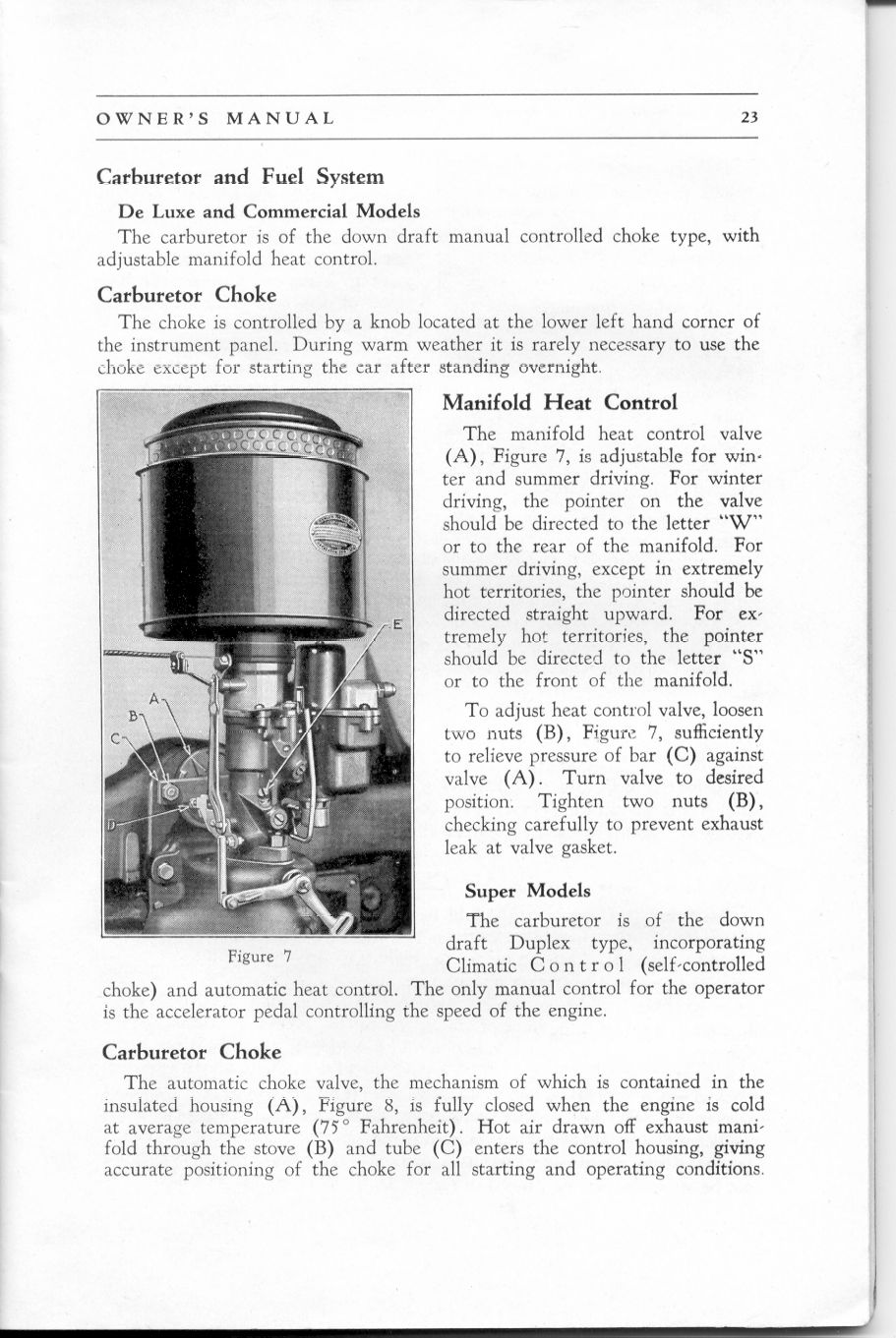 1937 Hudson Terraplane Owners Manual Page 9